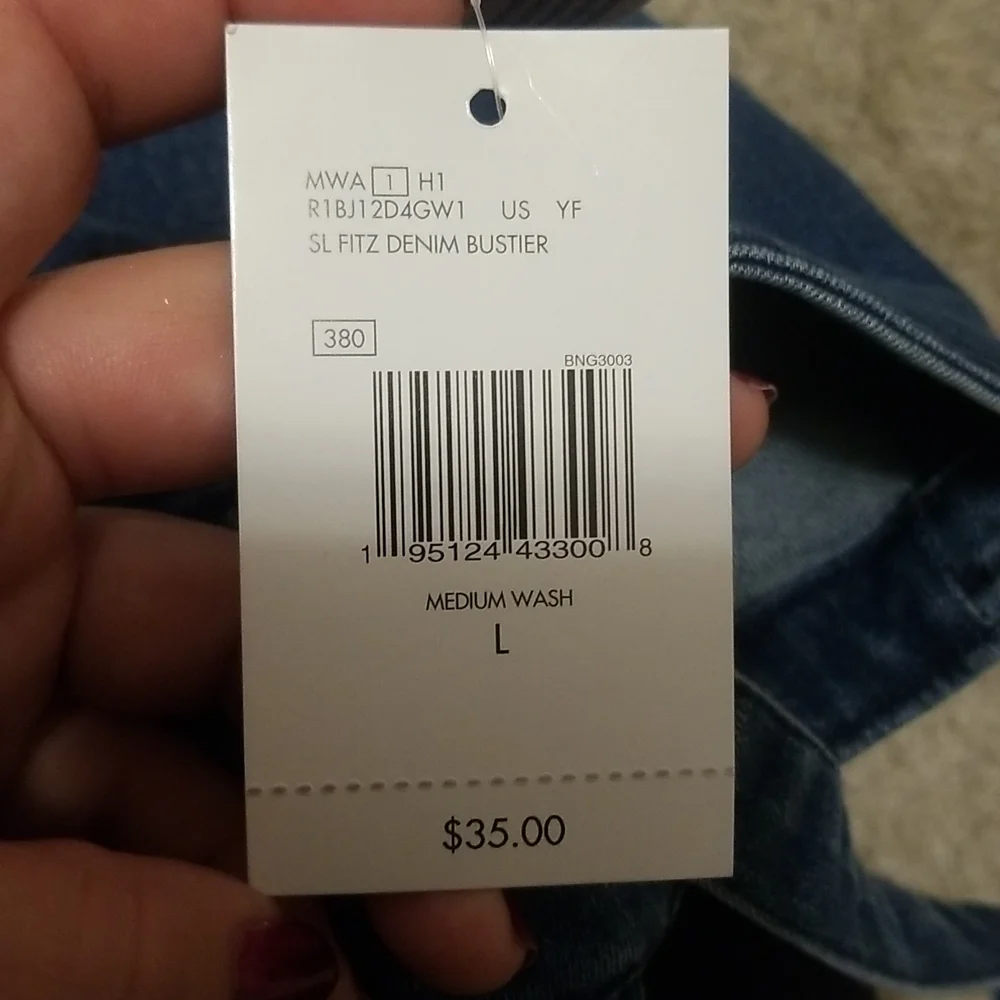 Nwt Guess denim bustier - Picture 7 of 9